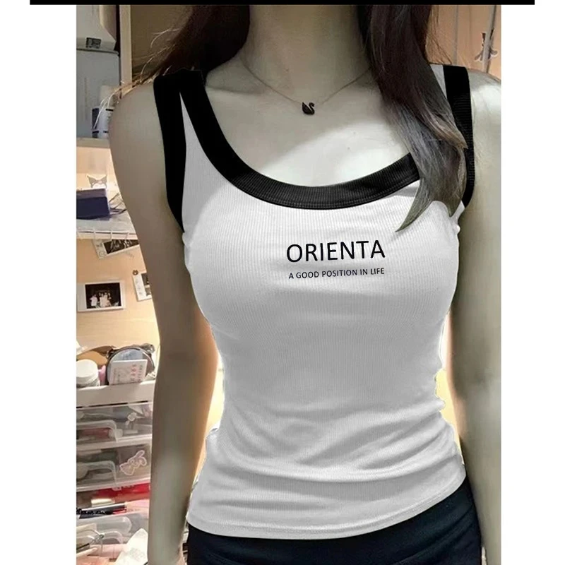 白色吊带背心女内搭外穿2025夏季新款修身显瘦辣妹穿搭无袖上衣服