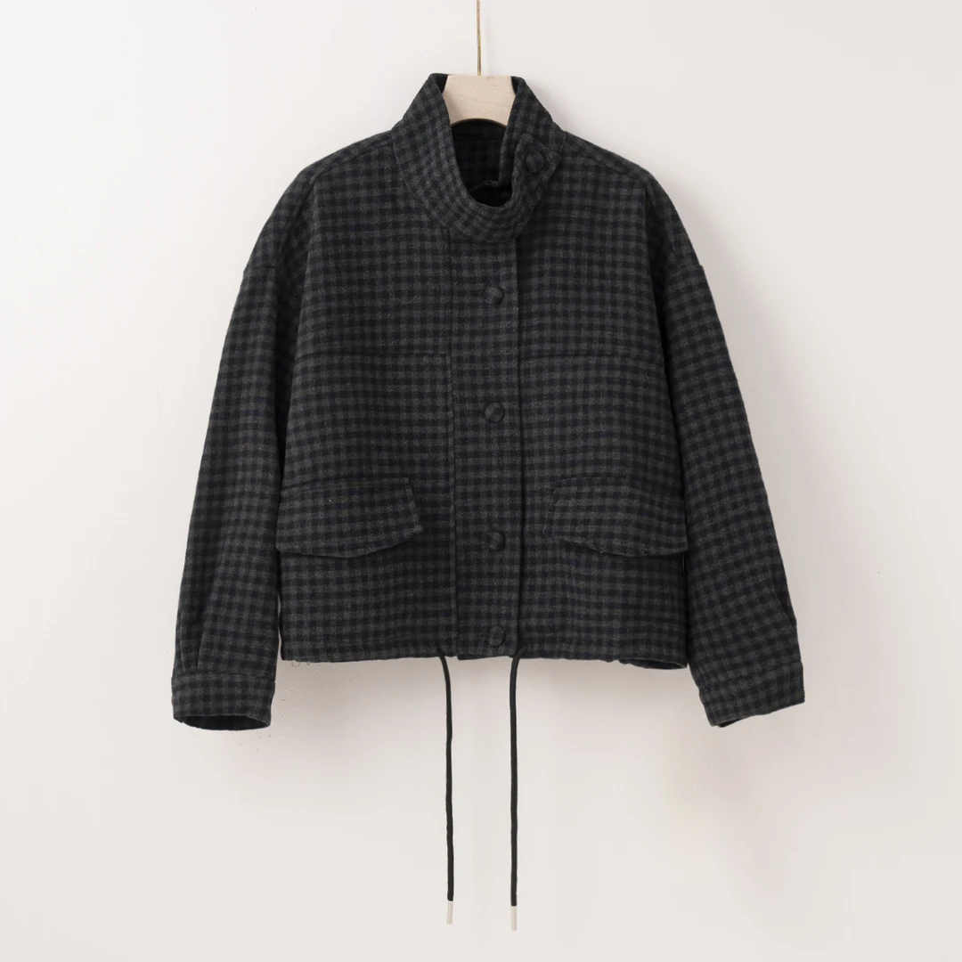 【特价-占单者限购】Q2288冬季新款设计美拉德系列围巾毛呢外套6758