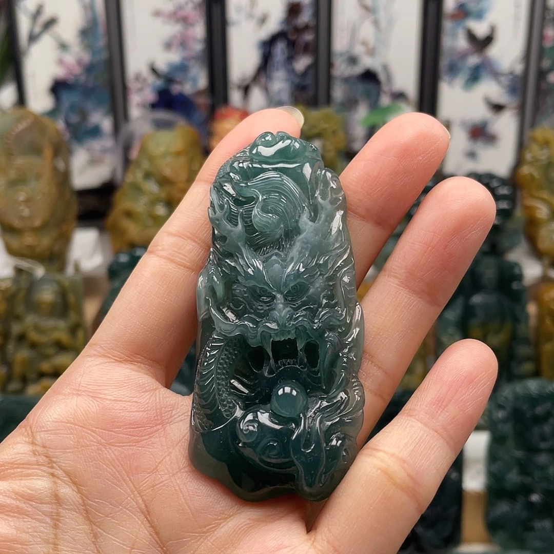 颈饰未镶嵌翡翠天然翡翠a货龙