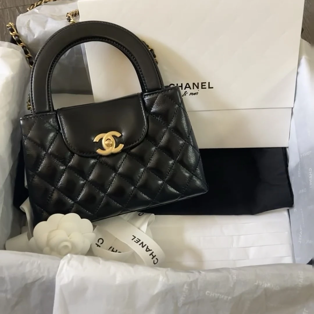 99新 Chanel/香奈儿 303/黑金kelly/单肩斜挎包/10专属