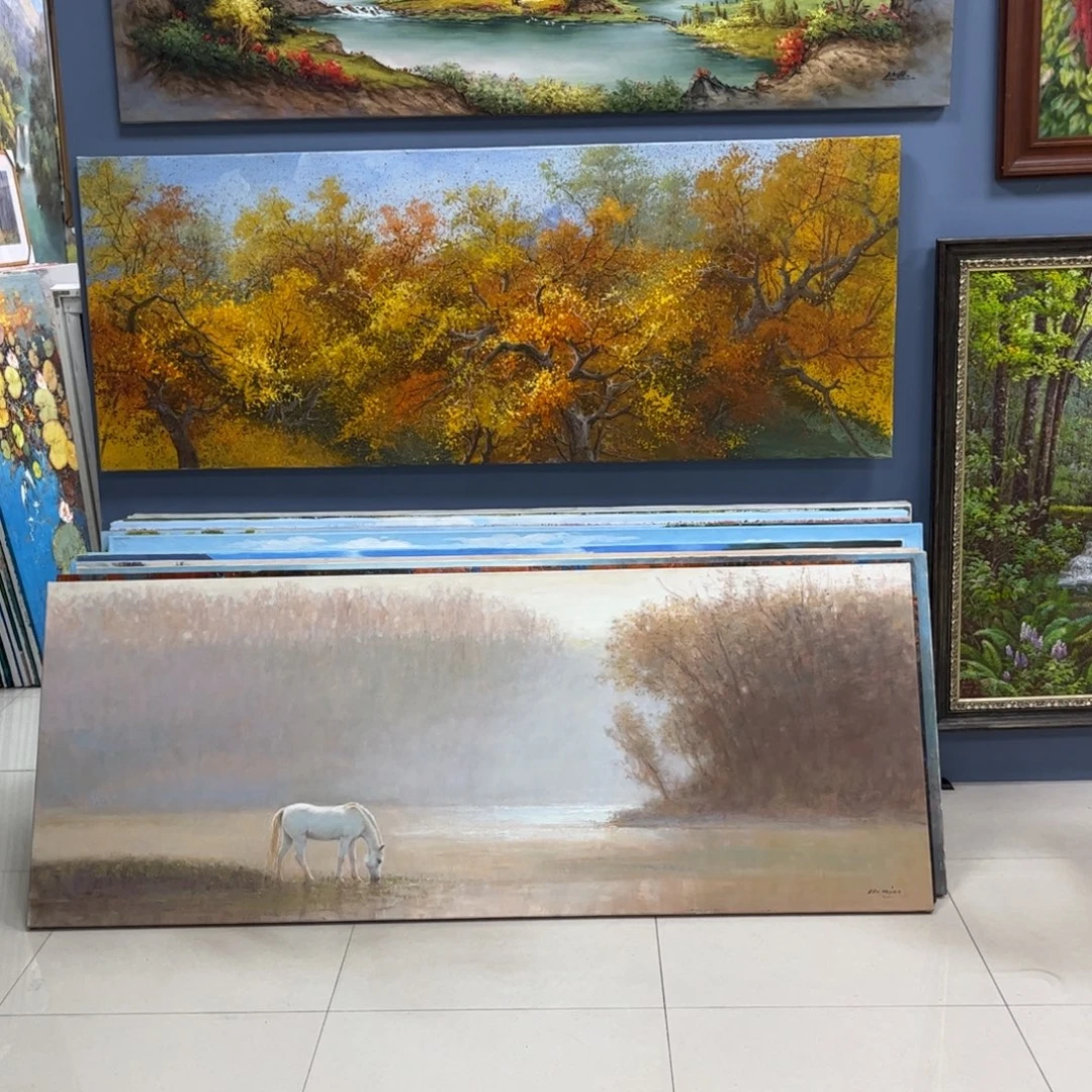 凡***手工手绘精品油画带框70+180尺寸