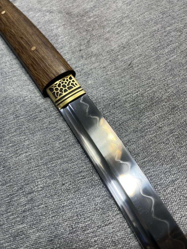 龙泉手工锻打刀剑定制（T10花纹素装花梨木）专拍链接