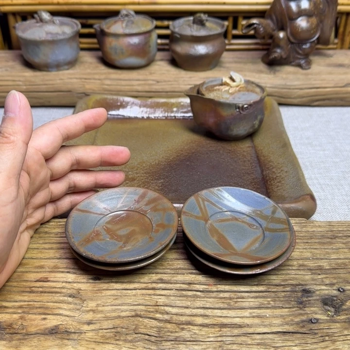 备前烧. 备前烧周作杯托4个