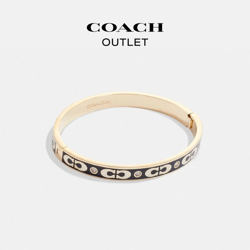 铜合金手镯 COACH/蔻驰奥莱 经典标志铰链手镯
