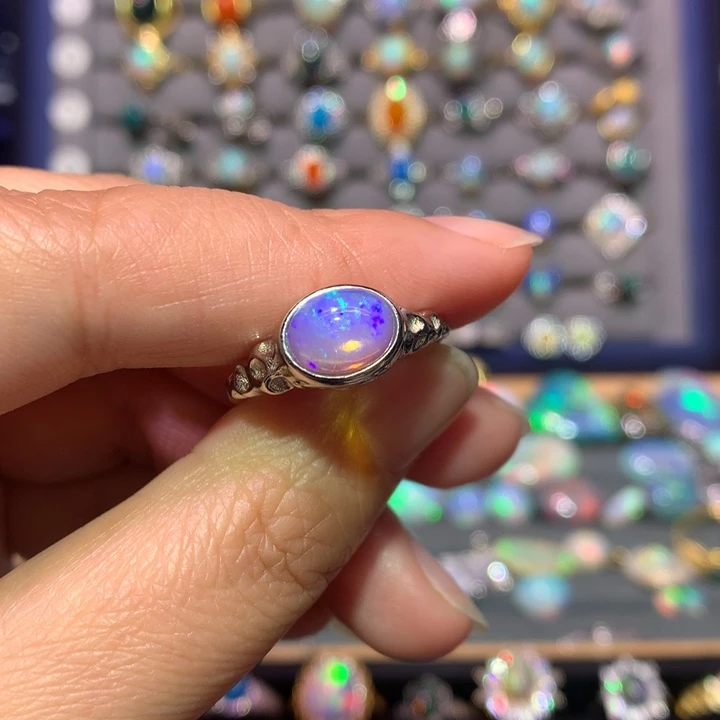 银S925镶嵌欧泊戒指款式