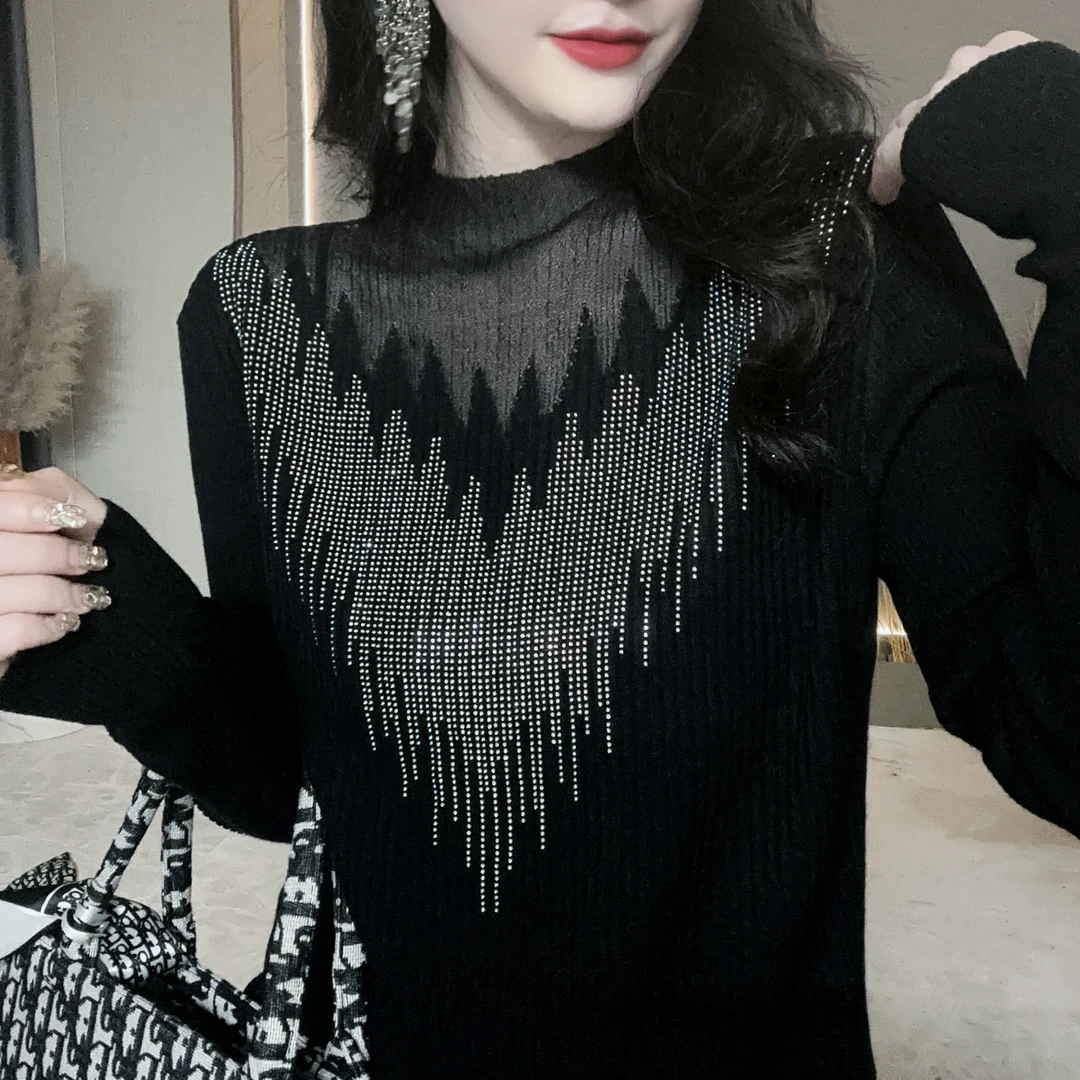 【LeiXiaoQi/雷小七】针织上衣女欧货时尚性感长袖T恤女Q300