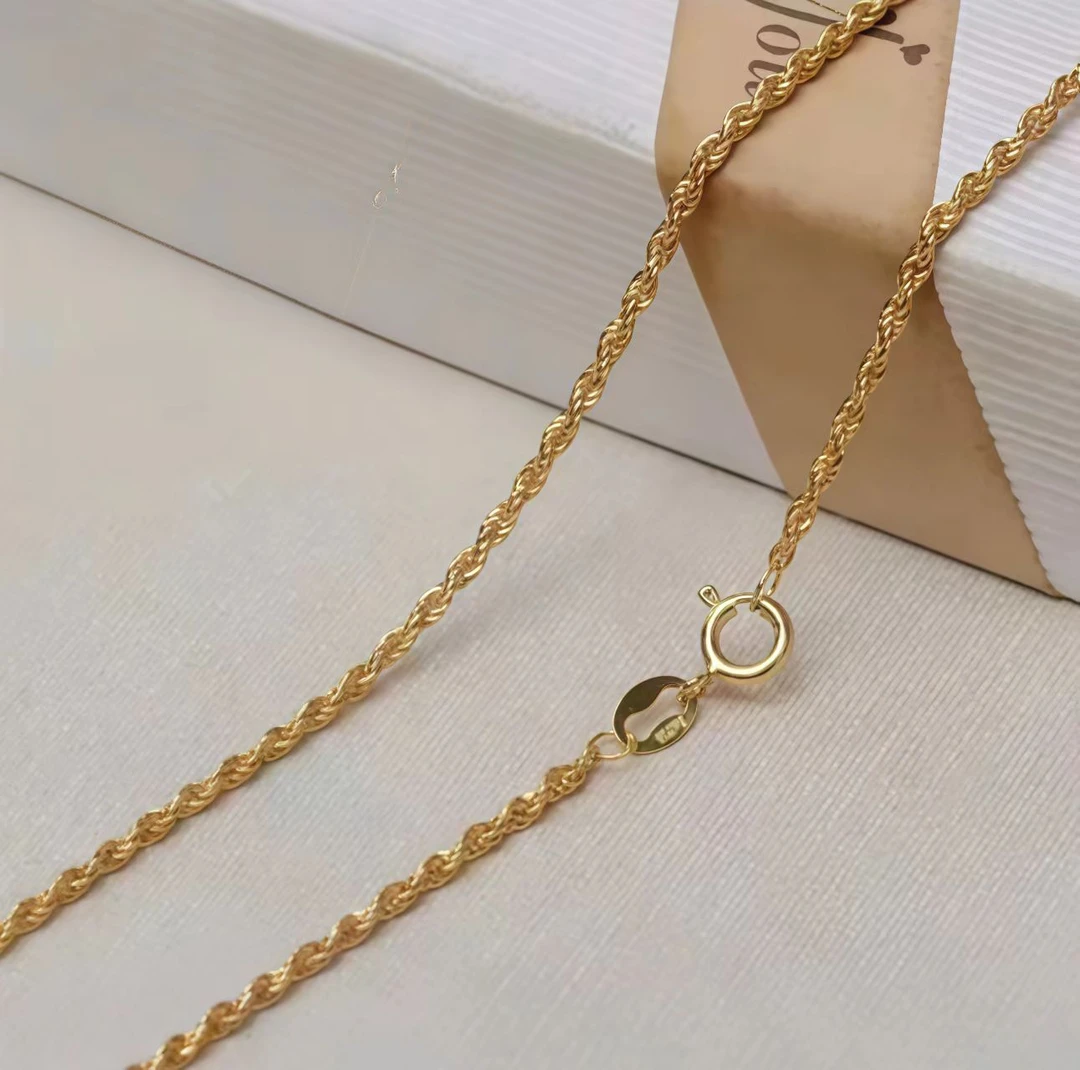 【媛媛】18K金进口百搭麻花链 长约45cm