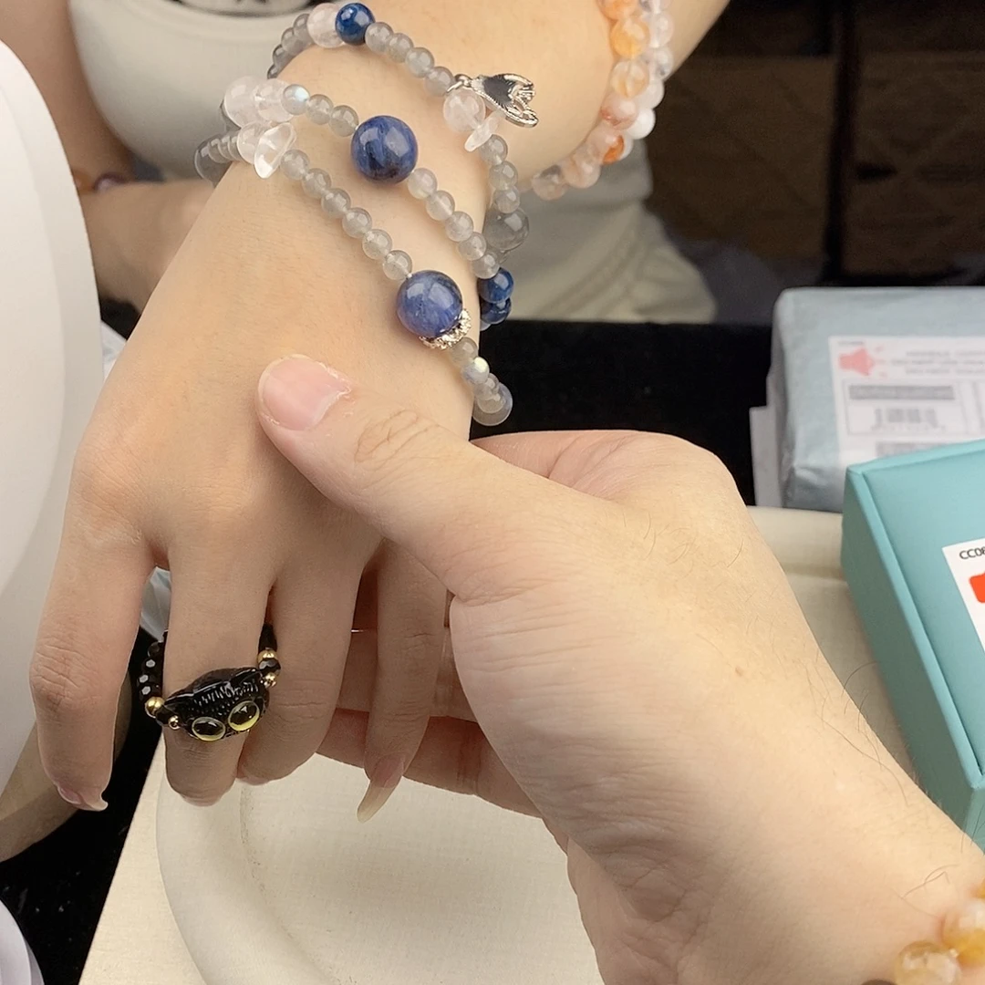银S925镀金镶嵌手链水晶