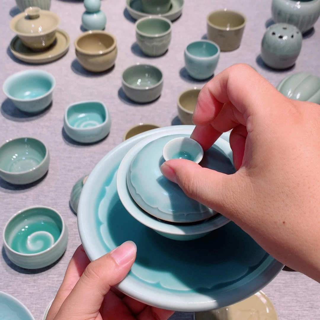 S**沐龙泉青瓷茶具盖碗