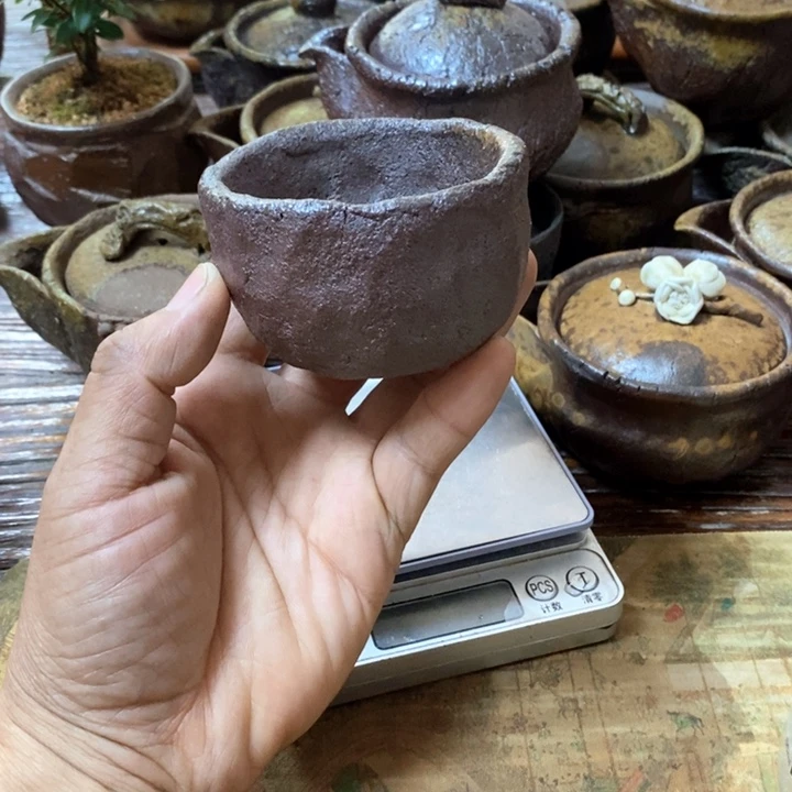 喵*全手捏柴烧宝瓶，
