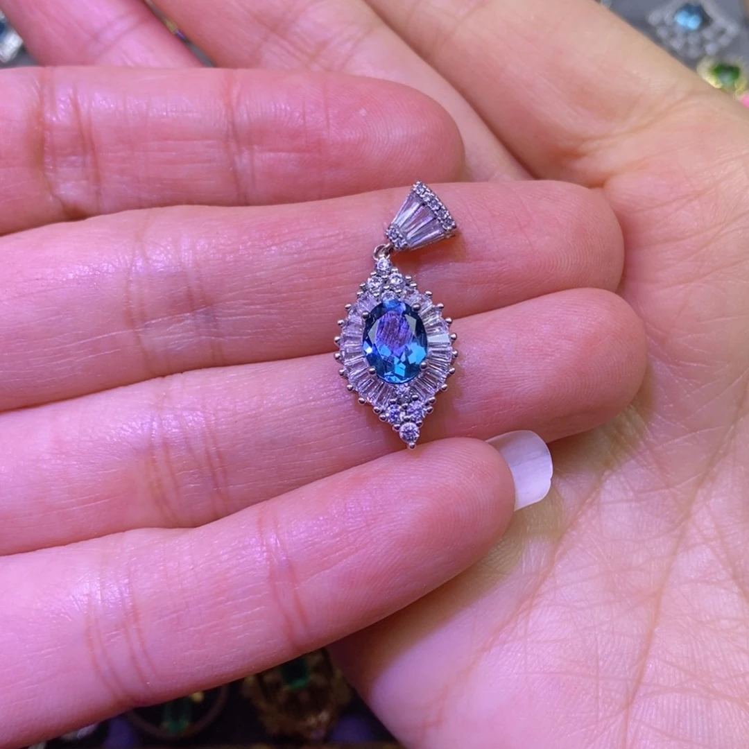 托帕石吊坠(不含链)银S925镶嵌