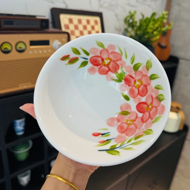 【壮壮碗】小粉花·高温手工手绘 987