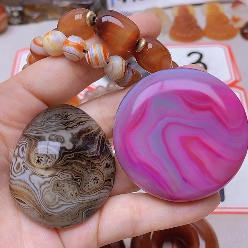 【闪购商品】玛瑙/玉髓未镶嵌珠宝半成品爱*景