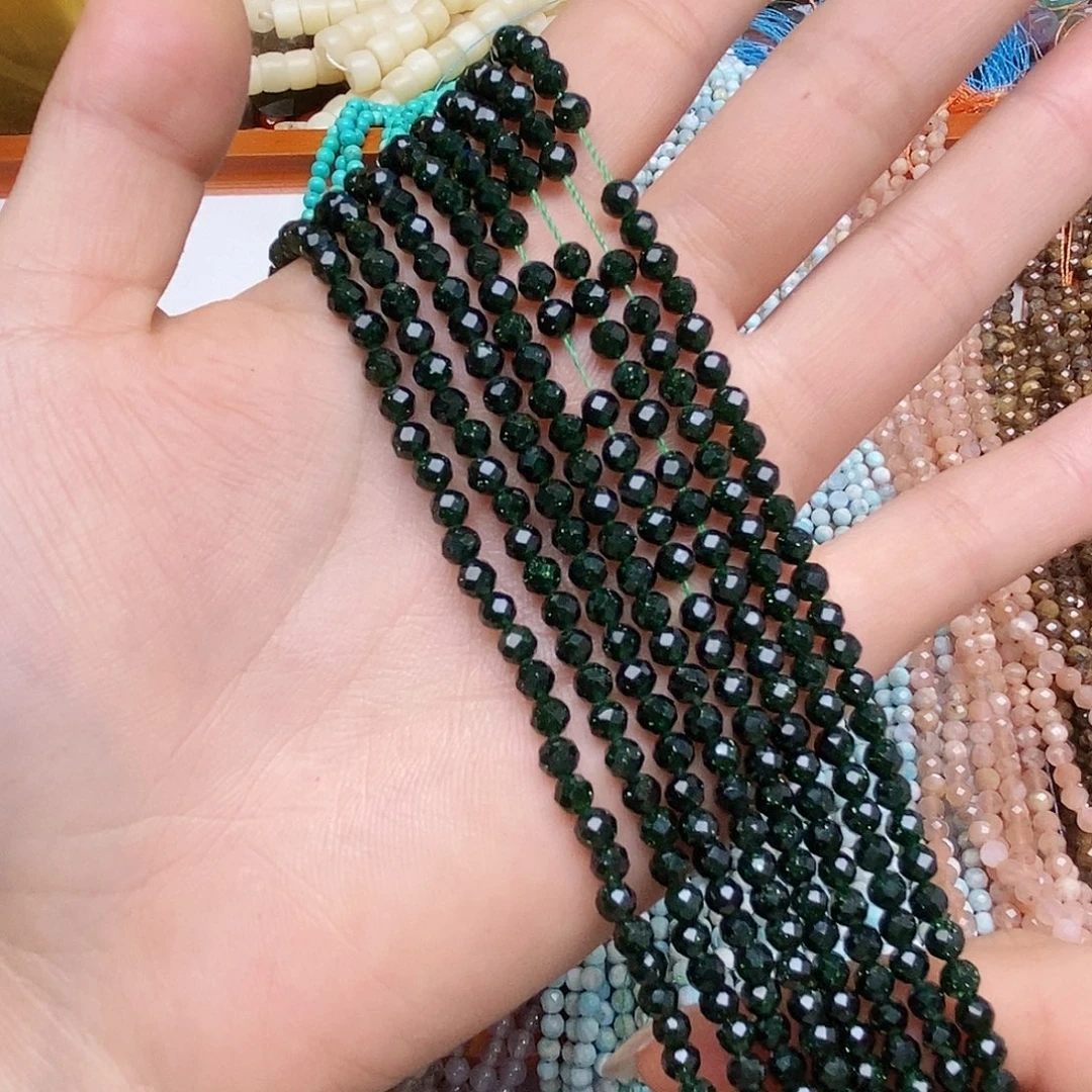 玛瑙/玉髓未镶嵌珠宝半成品绿纱两条装