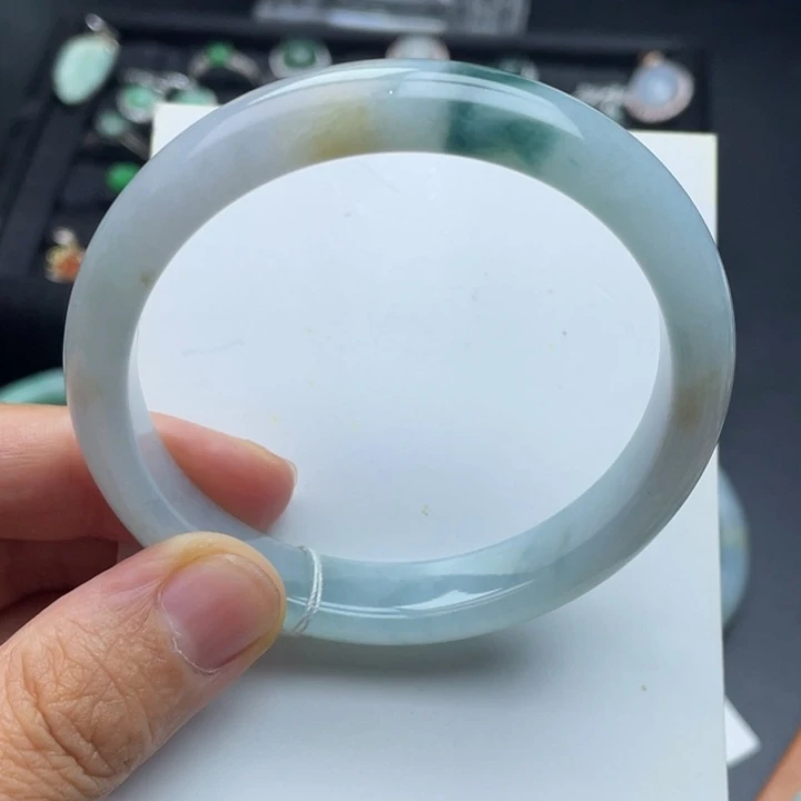 翡翠未镶嵌手镯翡翠手镯57圈口冰丝