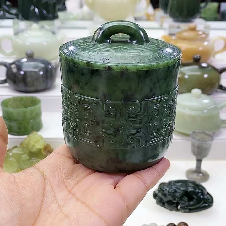 未镶嵌和田玉挂件茶叶罐