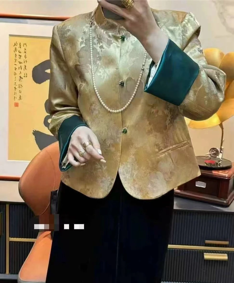 邹先森8806-30新款时尚百搭中式国风短款气质复古外套