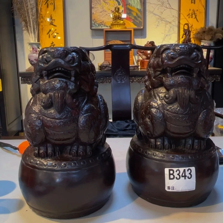 檀香紫檀（小叶紫檀）旧**尘貔恘一对