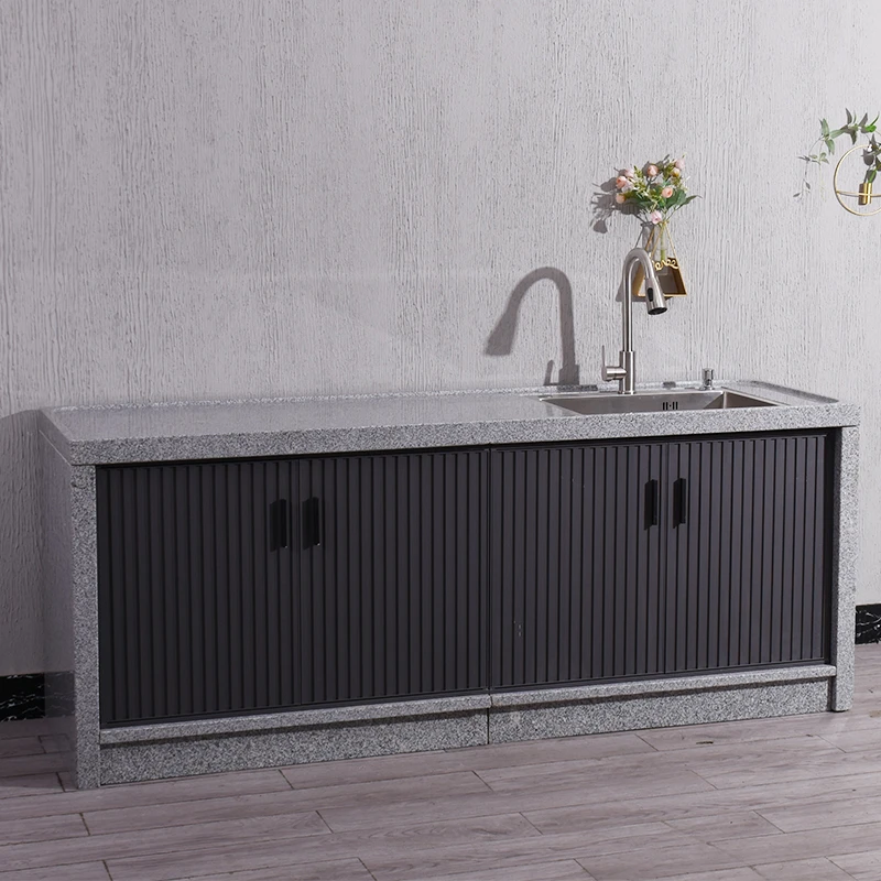 天然花岗岩厨房橱柜厨房灶台柜石材台面简易室外洗手盆庭院用