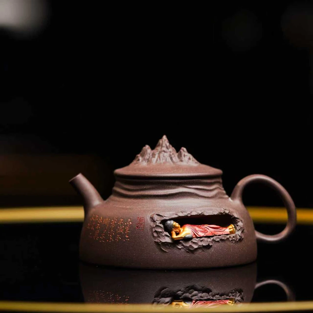 乘风阁原创.天青泥【观自在】泡茶紫砂茶壶.175cc