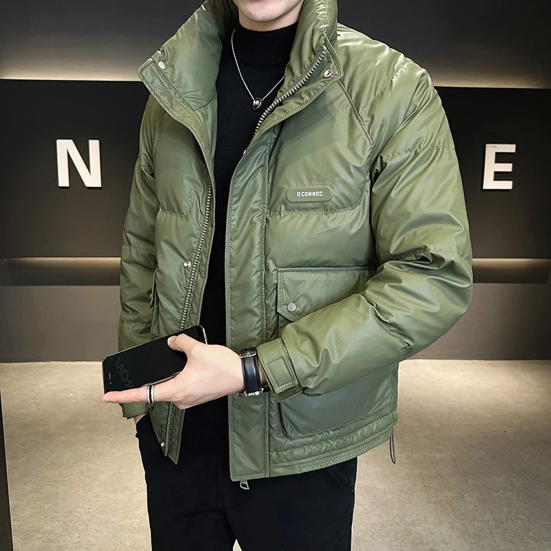 NENMIHONCHE/内米霍切轻奢皮羽绒服男装短款冬季加厚立领外套潮流