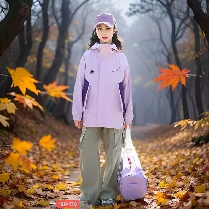 新款造型口袋亲子款冲锋衣0006