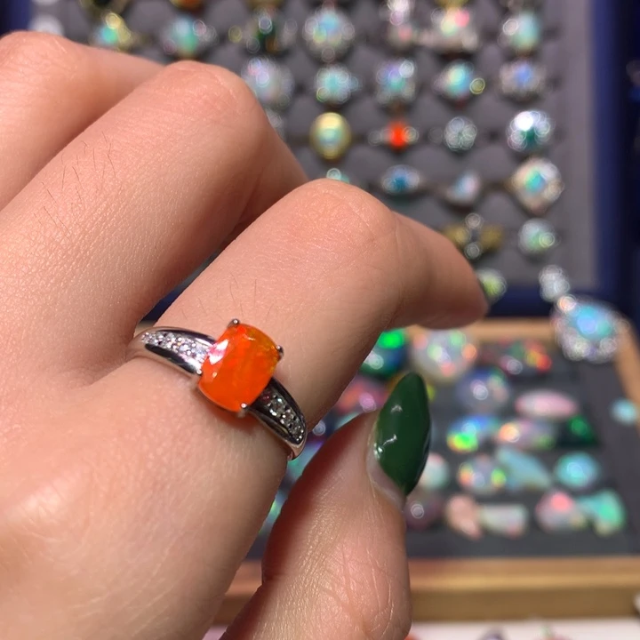 银S925镶嵌欧泊戒指款式