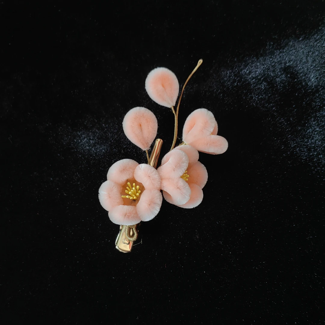 【桃花】胖绒纯手工制作边夹日常百搭款
