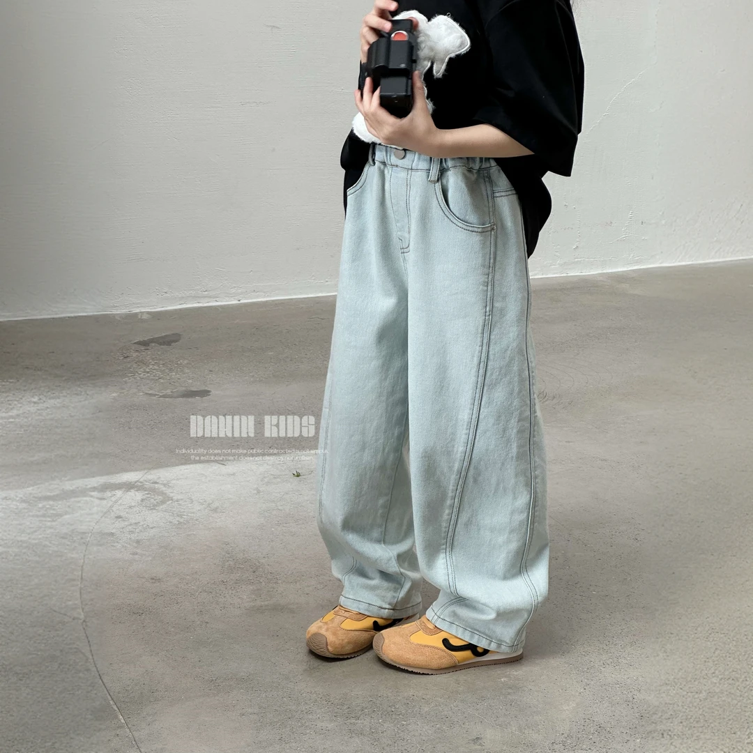 【嗒囜】精梳牛仔棉~结实耐穿&不易变色女童春夏新款宽松水洗牛仔裤