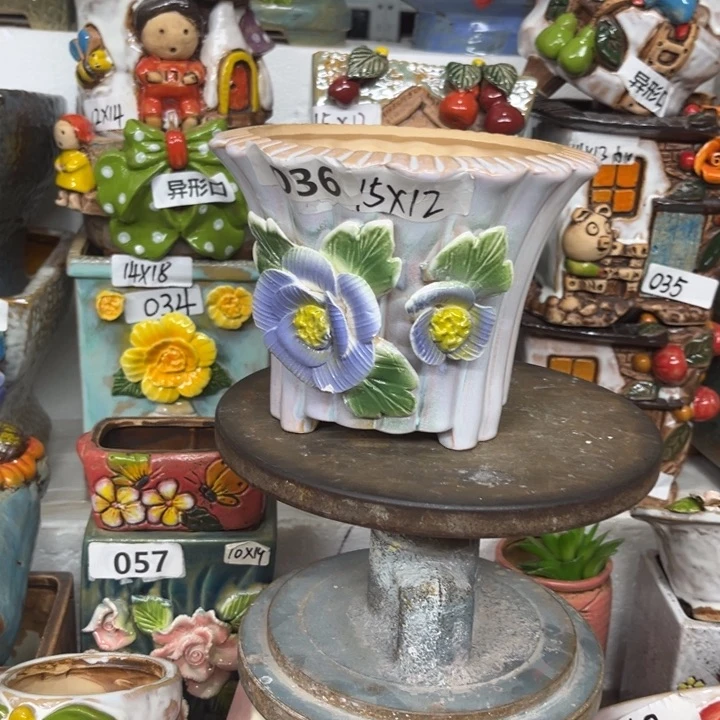 紫砂花盆粗陶材质多肉花盆