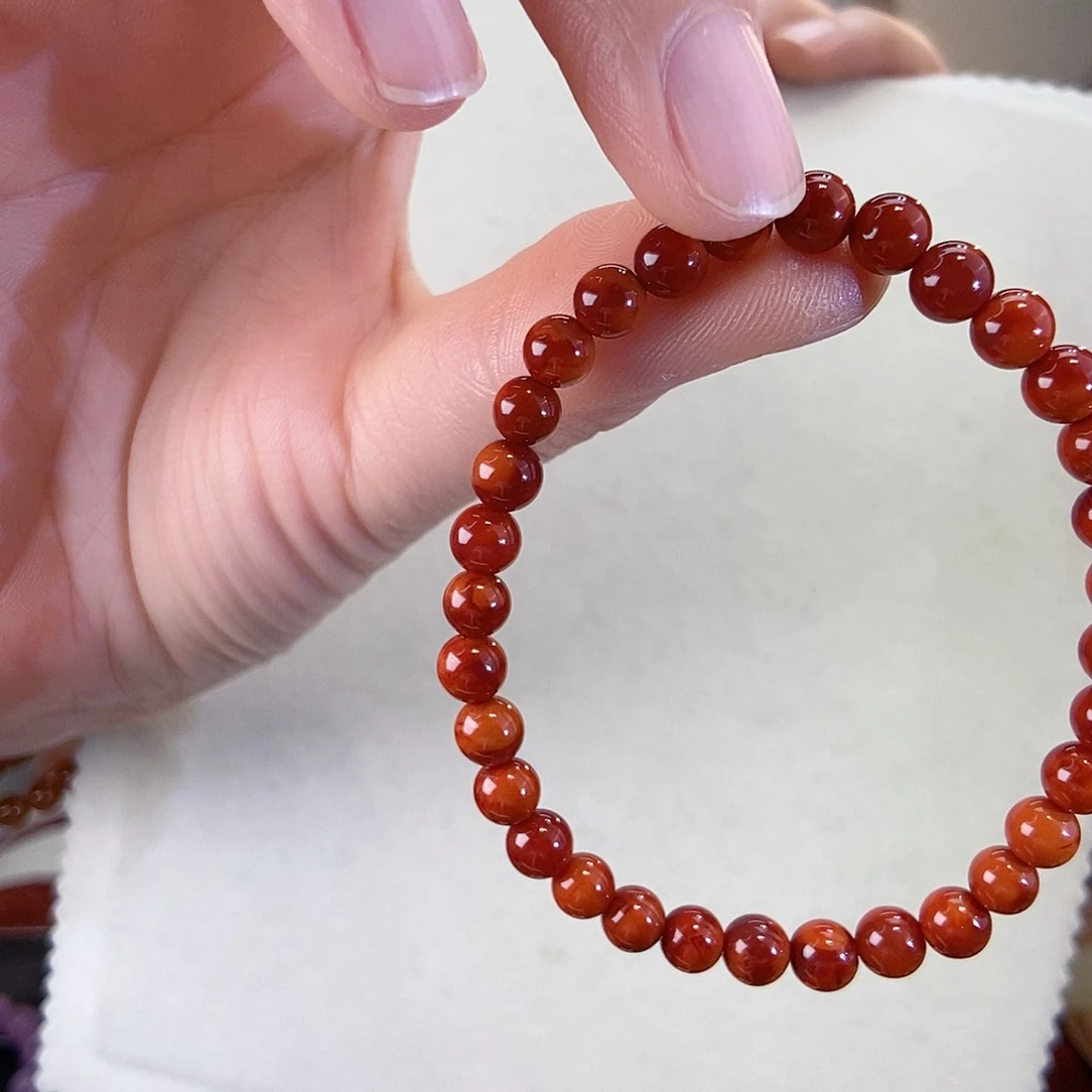 手链未镶嵌南红玛瑙瓦西火焰纹素圈