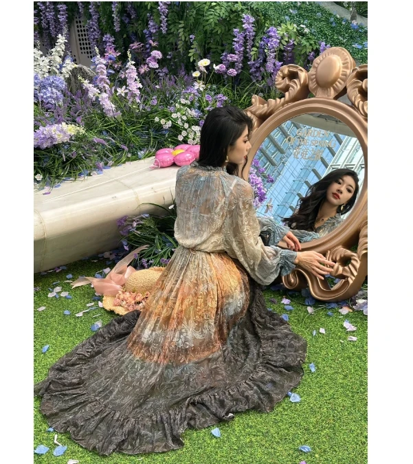 【绿野仙踪】2025新款气质时尚轻奢高定优雅女装连衣裙305-25234