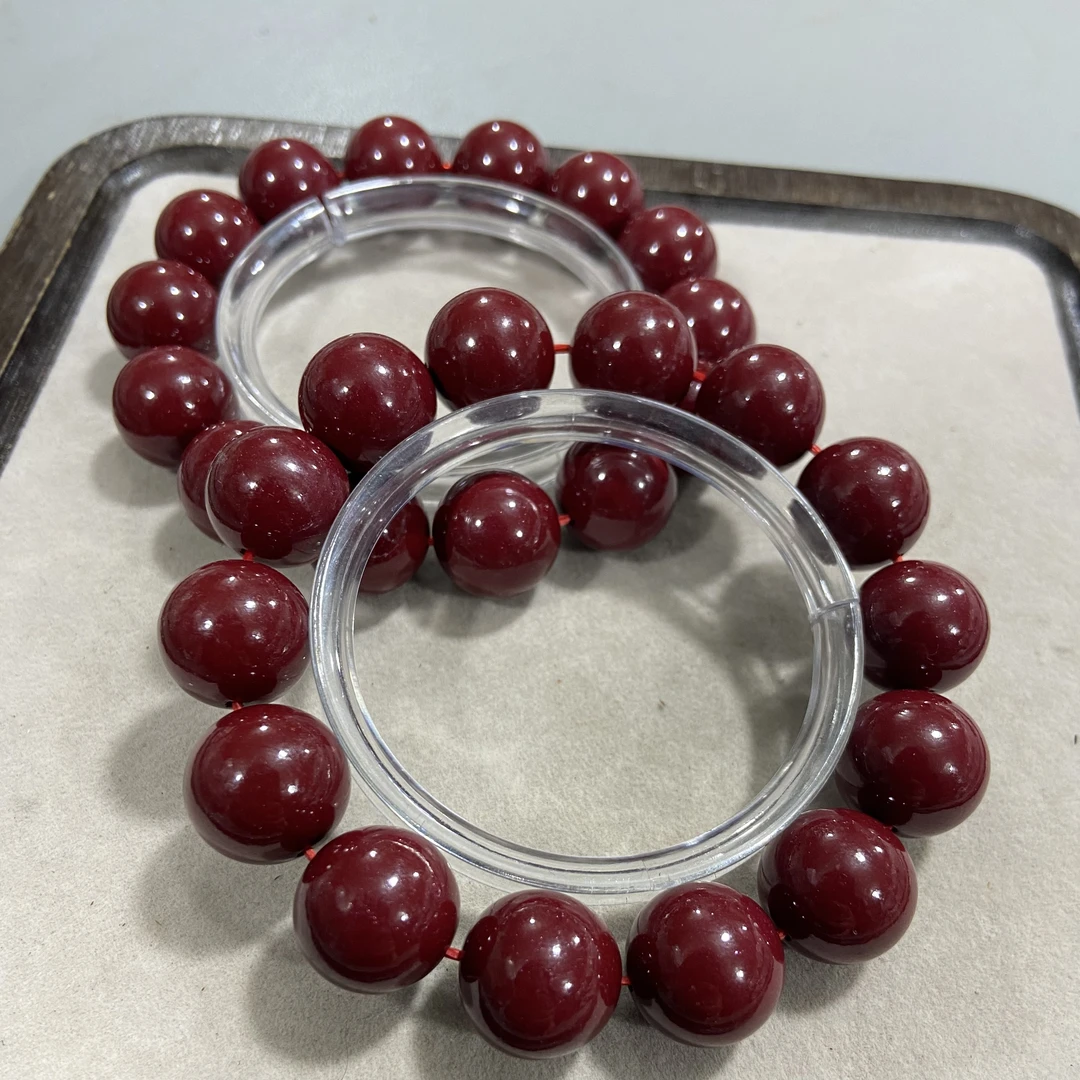 含辰砂工艺品C219辰砂手串卡1.6cm单圈手串（合成）