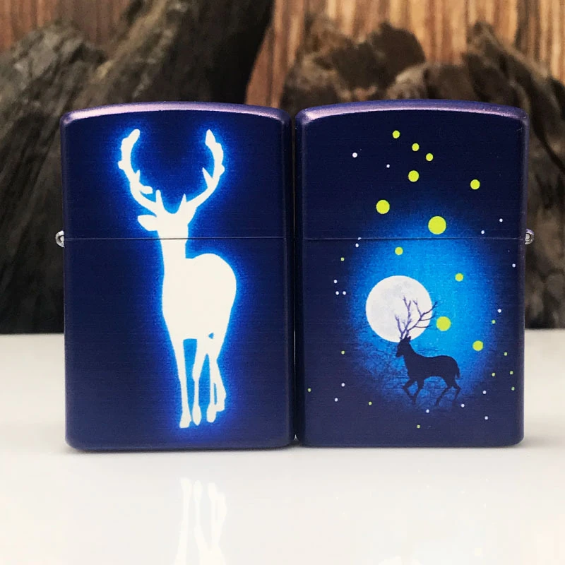 ZORRO佐罗夜光一鹿有点烟你创意打火机黄铜彩印煤油【需自配油】