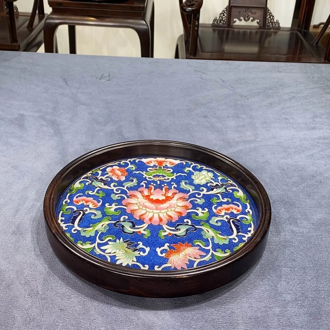 紫檀木类成套家具圆盘