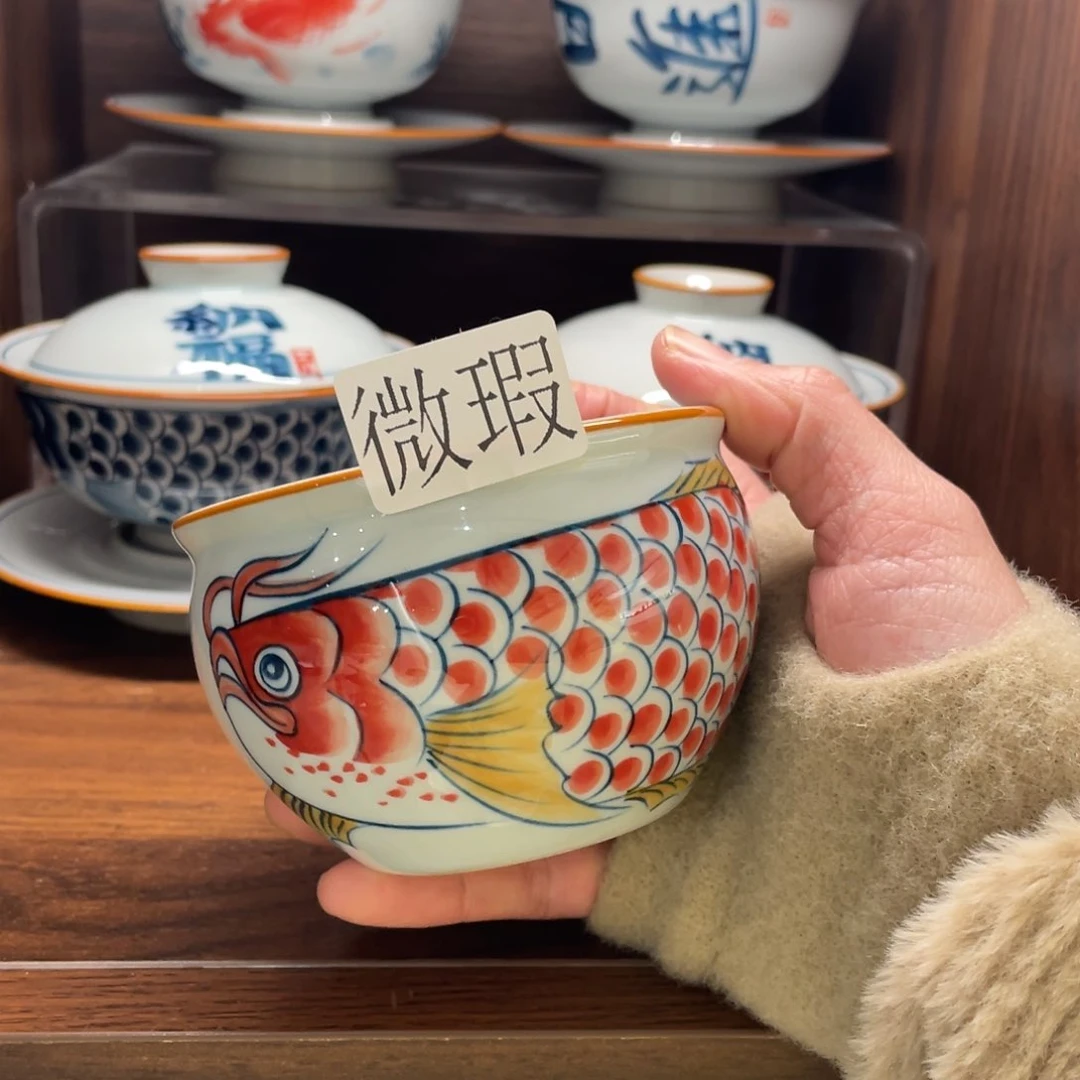 有瑕釉下彩纯手绘