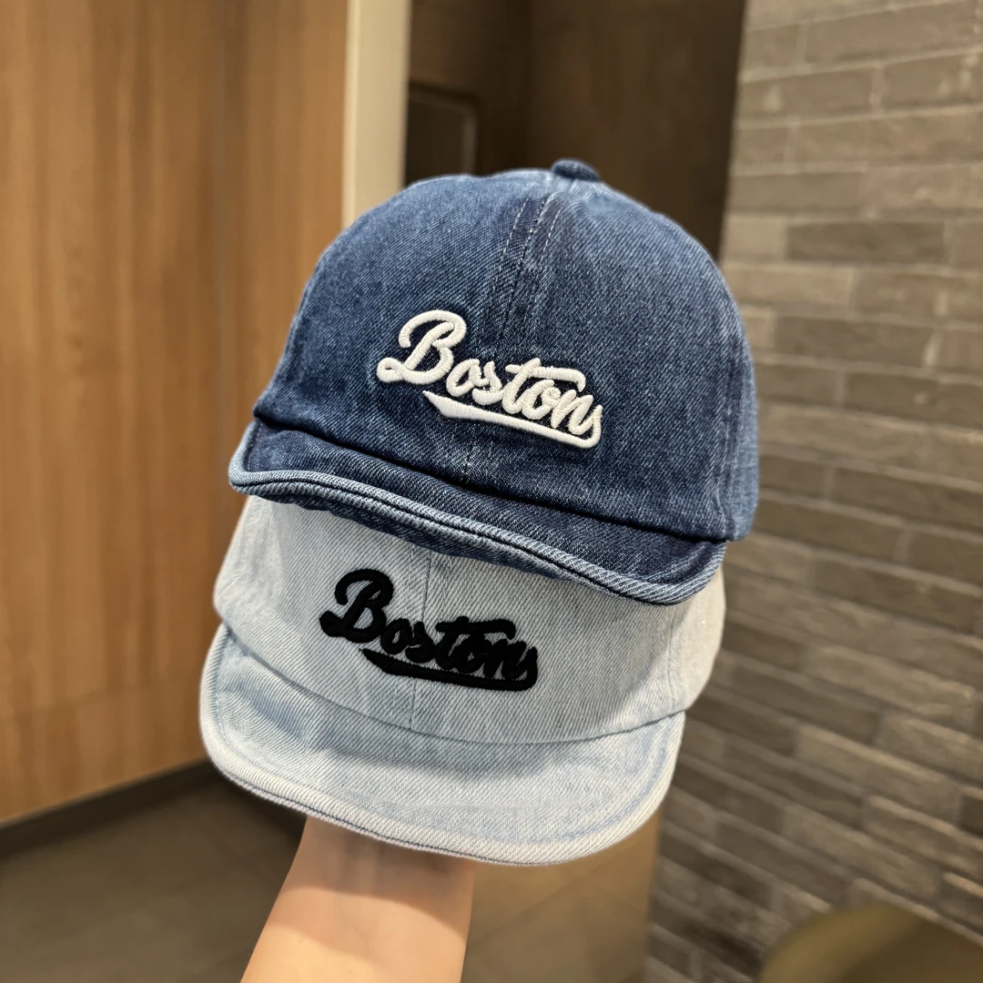 宝宝帽子春秋儿童韩版洋气百搭鸭舌帽男女宝宝水洗牛仔软檐棒球帽