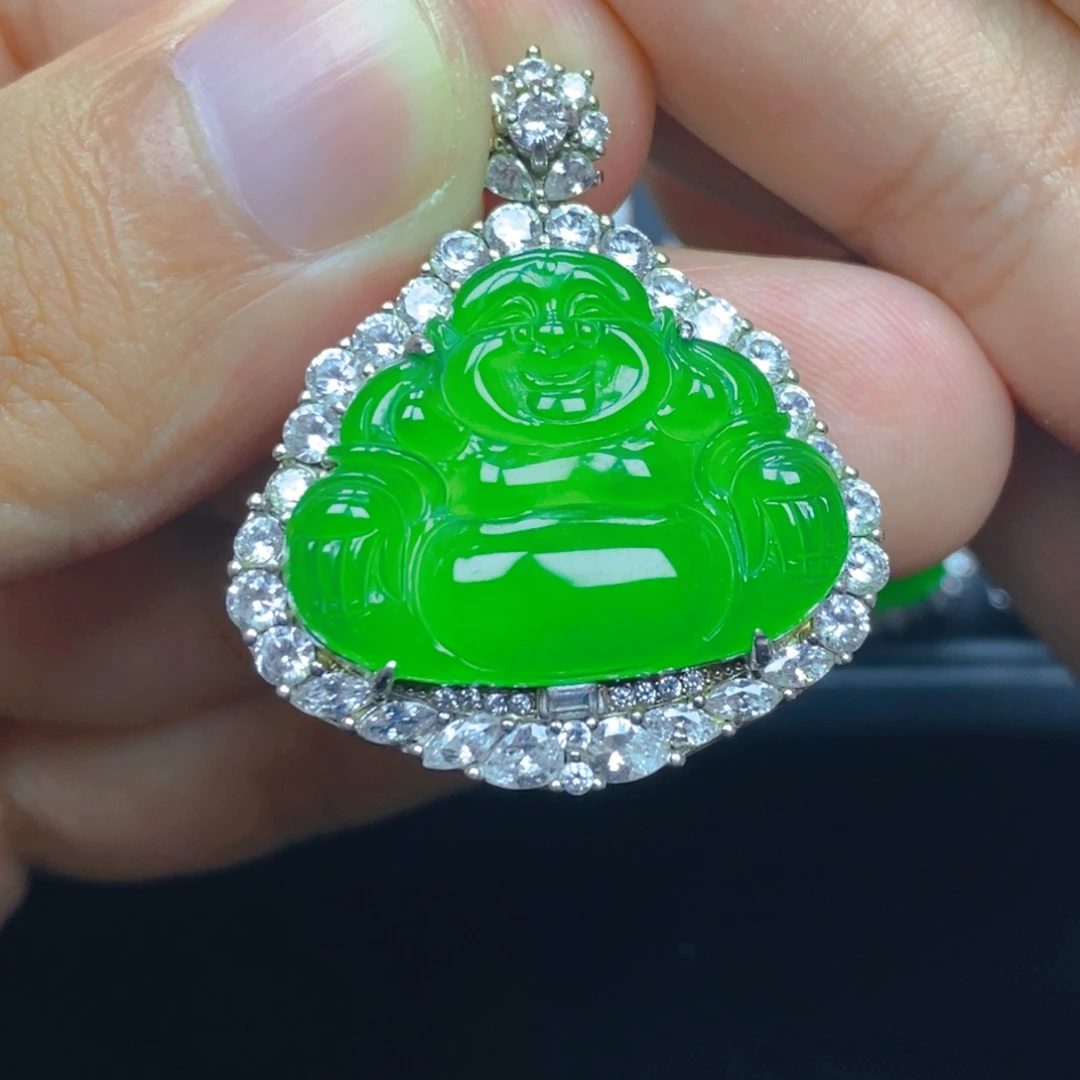 翡翠银S925镶嵌颈饰