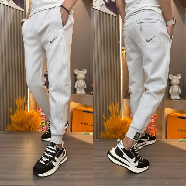 2025秋季新款刺绣时尚百搭潮男微弹常规休闲裤长裤修身小脚裤767