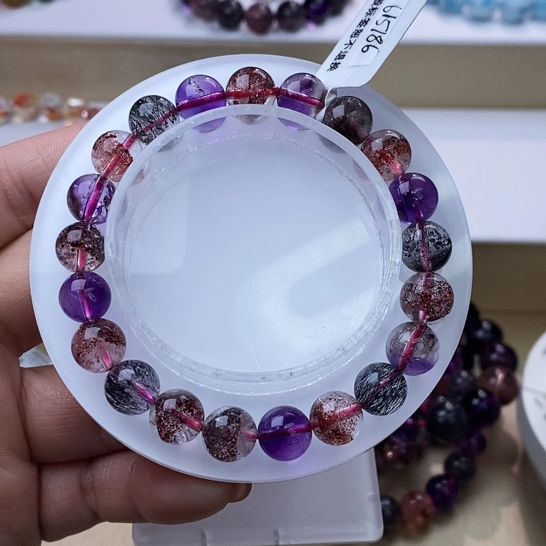 水晶手链未镶嵌黑加仑超七9+m