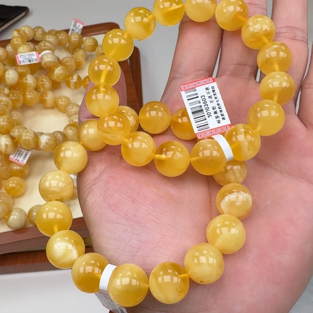 蜜蜡未镶嵌手链多样性发其一