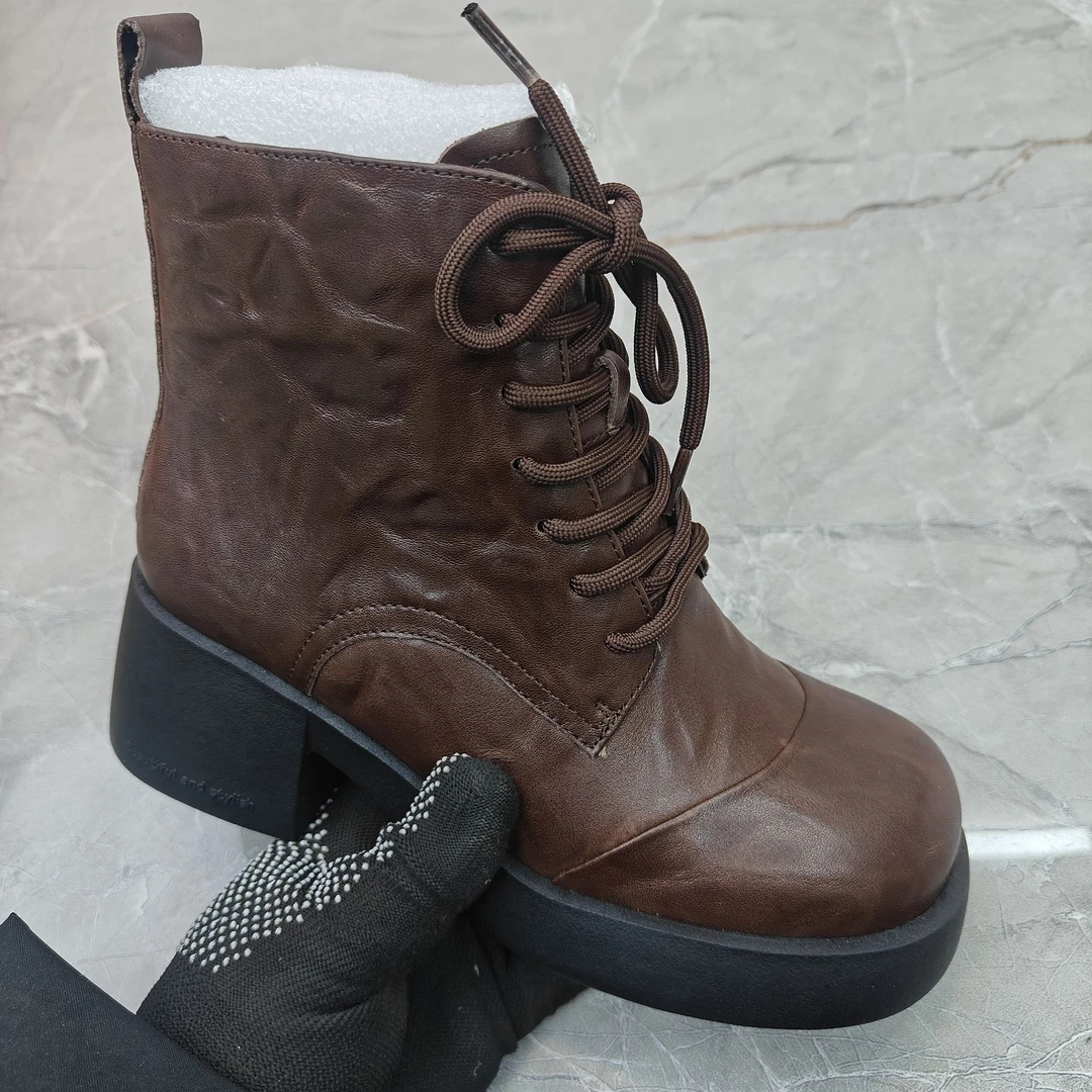 d（孤品）39码粗跟女靴(牛皮)73835