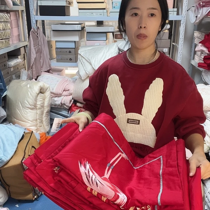 棉棉958大红色四件套