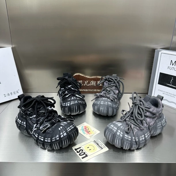 MANGNIER/女鞋时尚百搭擦色老爹鞋小众ins潮球形厚底休闲运动潮鞋