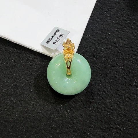 翡翠银S925镶嵌吊坠(不含链)