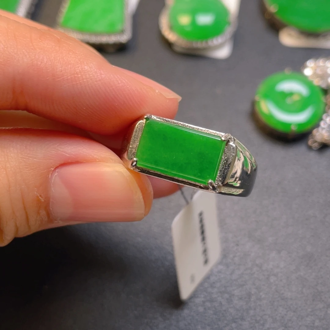 翡翠银S925镶嵌吊坠(不含链)戒指