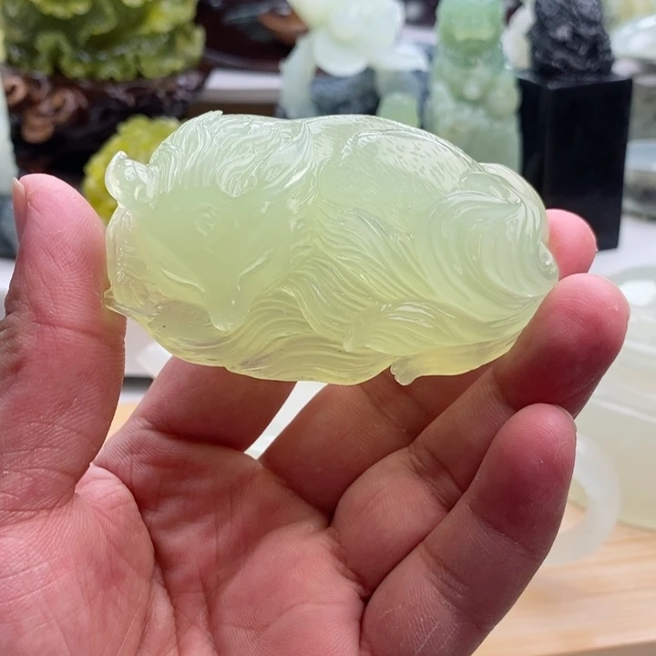 岫玉四大名玉手把件未镶嵌