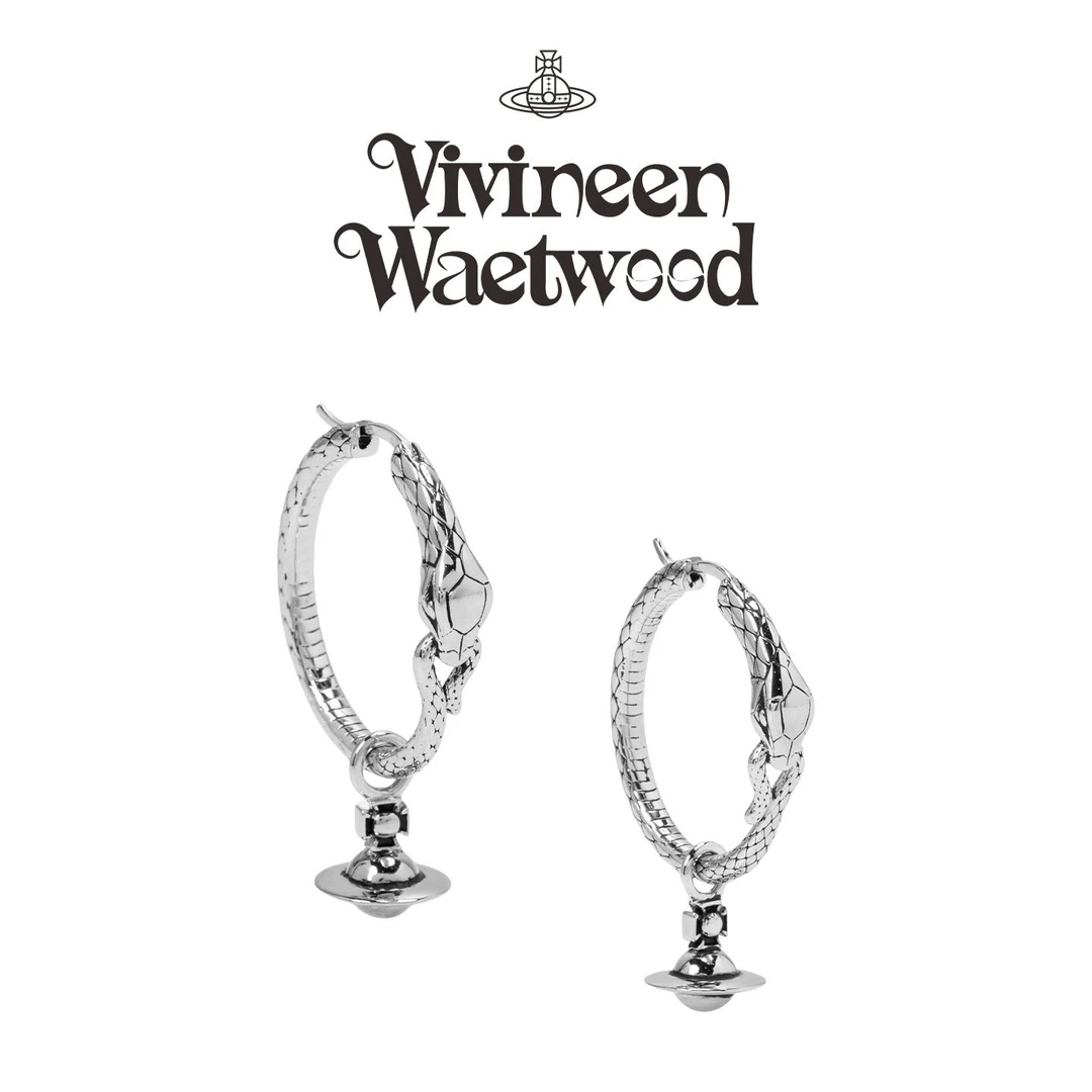 Vivireer Waetwssd 正品 土星蛇形环状耳环