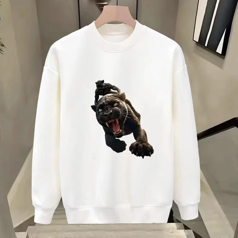 重磅320克爆款秋长袖男年春秋季韩版新款圆领宽松上衣港风潮流