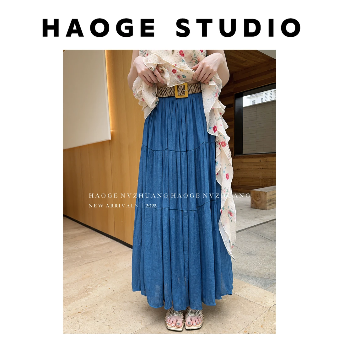 西恩严选●多彩度假风HGC5BSQ4523A半身裙预（送主图腰带）时尚百搭